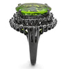 WildKlass Stainless Steel Ring IP Light Black (IP Gun) Women Synthetic Peridot-WildKlass Jewelry