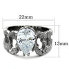 WildKlass Stainless Steel Pear Ring High Polished (no Plating) Women AAA Grade CZ Clear-WildKlass Jewelry