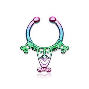 Colorline Amarhus Tribal Filigree WildKlass Fake Septum Clip-On Ring-WildKlass Jewelry
