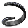 WildKlass Stainless Steel Ring IP Light Black (IP Gun) Women Top Grade Crystal Tanzanite-WildKlass Jewelry