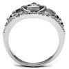 WildKlass Stainless Steel Ring High Polished Women AAA Grade CZ Clear-WildKlass Jewelry