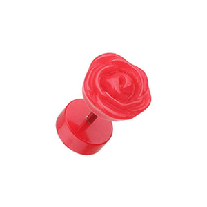 Rose Blossom Acrylic Fake WildKlass Plug-WildKlass Jewelry