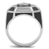 WildKlass Stainless Steel Ring High Polished Men Epoxy Jet-WildKlass Jewelry