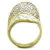 WildKlass Stainless Steel Ring IP Gold Women Top Grade Crystal Clear-WildKlass Jewelry
