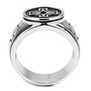 WildKlass Stainless Steel Ring High Polished Men Top Grade Crystal Jet-WildKlass Jewelry