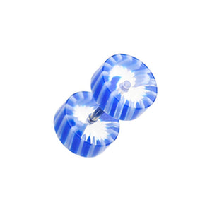 Pinwheel Stripe UV Acrylic Fake WildKlass Plug-WildKlass Jewelry