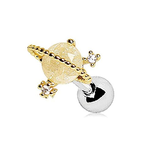 WildKlass Gold Plated Golden Galaxy Cartilage Earring-WildKlass Jewelry
