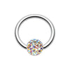 Multi-Sprinkle Dot Multi Gem Captive Bead Ring 316L Surgical Steel-WildKlass Jewelry
