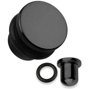 Flat Top Titanium IP 316L Surgical Steel WildKlass Plug with O-Ring-WildKlass Jewelry