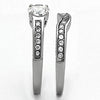 WildKlass Stainless Steel Wedding Ring High Polished (no Plating) Women AAA Grade CZ Clear-WildKlass Jewelry