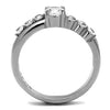 WildKlass Stainless Steel Ring High Polished Women AAA Grade CZ Clear-WildKlass Jewelry