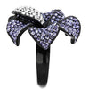 WildKlass Stainless Steel Ring IP Black Women Top Grade Crystal Tanzanite-WildKlass Jewelry