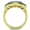 WildKlass Stainless Steel Ring IP Gold Women Top Grade Crystal Multi Color-WildKlass Jewelry