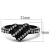 WildKlass Stainless Steel Ring IP Black Women Top Grade Crystal Black Diamond-WildKlass Jewelry