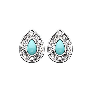 Avice Turquoise Multi-Gem WildKlass Ear Stud Earrings-WildKlass Jewelry
