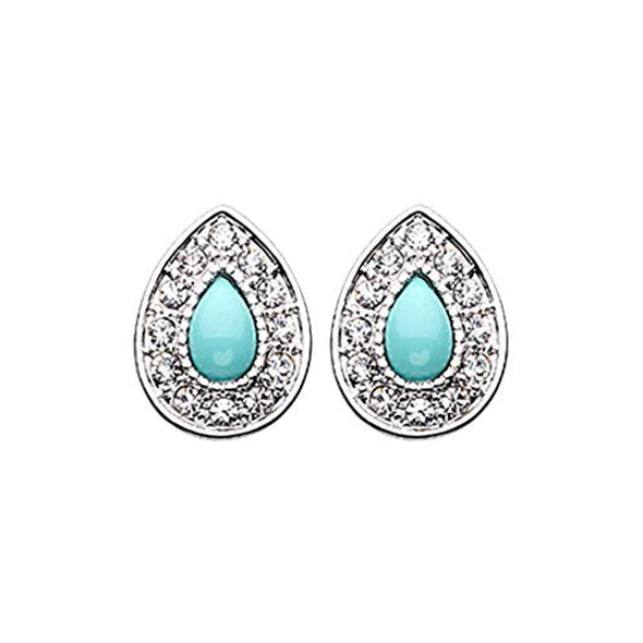 Avice Turquoise Multi-Gem WildKlass Ear Stud Earrings-WildKlass Jewelry