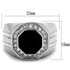 WildKlass Stainless Steel Ring High Polished (no Plating) Men Top Grade Crystal Clear-WildKlass Jewelry