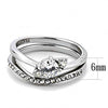 WildKlass Stainless Steel Ring High Polished Women AAA Grade CZ Clear-WildKlass Jewelry