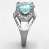 WildKlass Stainless Steel Pave Ring High Polished (no Plating) Women AAA Grade CZ Sea Blue-WildKlass Jewelry