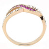 WildKlass Stainless Steel Ring IP Rose Gold Women Top Grade Crystal Multi Color-WildKlass Jewelry