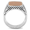WildKlass Stainless Steel Ring High Polished Men Semi-Precious Siam-WildKlass Jewelry