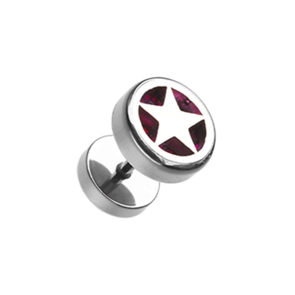 Star Marble Inlay Steel Fake WildKlass Plug-WildKlass Jewelry