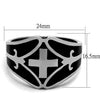 WildKlass Stainless Steel Ring High Polished Men Epoxy Jet-WildKlass Jewelry