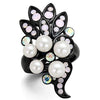 WildKlass Stainless Steel Ring IP Black Women Synthetic Light Rose-WildKlass Jewelry