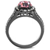 WildKlass Stainless Steel Ring IP Light Black (IP Gun) Women Top Grade Crystal Light Rose-WildKlass Jewelry
