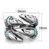 WildKlass Stainless Steel Ring High Polished (no Plating) Women Top Grade Crystal Sapphire-WildKlass Jewelry