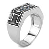WildKlass Stainless Steel Ring High Polished Men Top Grade Crystal Montana-WildKlass Jewelry