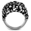 WildKlass Stainless Steel Ring High Polished Men Epoxy Jet-WildKlass Jewelry