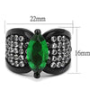 WildKlass Stainless Steel Ring IP Women Synthetic Emerald-WildKlass Jewelry