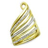 WildKlass Stainless Steel Ring Two-Tone IP Gold Women Top Grade Crystal Clear-WildKlass Jewelry