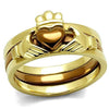 WildKlass Stainless Steel Ring IP Gold & IP Light Brown (IP Light Coffee) Women-WildKlass Jewelry