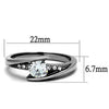 WildKlass Stainless Steel Ring High Polished Women AAA Grade CZ Clear-WildKlass Jewelry
