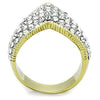 WildKlass Stainless Steel Ring Two-Tone IP Gold Women Top Grade Crystal Clear-WildKlass Jewelry