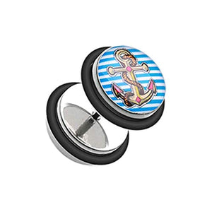 Marine Blue Anchor Dock Steel WildKlass Fake Plug with O-Rings-WildKlass Jewelry