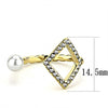 WildKlass Stainless Steel Ring IP Gold Women Synthetic White-WildKlass Jewelry