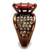 WildKlass Stainless Steel Ring IP Coffee Light Women AAA Grade CZ Orange-WildKlass Jewelry