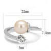 WildKlass Stainless Steel Ring High Polished Women Synthetic Light Peach-WildKlass Jewelry