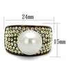 WildKlass Stainless Steel Ring IP Coffee Light Women Synthetic White-WildKlass Jewelry