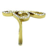 WildKlass Stainless Steel Ring IP Gold Women Top Grade Crystal Clear with Musical Note-WildKlass Jewelry
