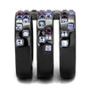 WildKlass Stainless Steel Ring IP Light Black (IP Gun) Women Top Grade Crystal Multi Color-WildKlass Jewelry