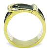 WildKlass Stainless Steel Novelty Ring IP Gold Women Top Grade Crystal Clear-WildKlass Jewelry