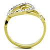 WildKlass Stainless Steel Ring Two-Tone IP Gold Women Top Grade Crystal Clear-WildKlass Jewelry