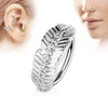 Leaf Design with CZ Paved Center 316L Surgical Steel WildKlass Nose, Cartilage Hoop Rings-WildKlass Jewelry