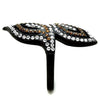 WildKlass Stainless Steel Ring IP Black Women Top Grade Crystal Smoked Quartz-WildKlass Jewelry