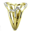 WildKlass Stainless Steel Ring Two-Tone IP Gold Women Top Grade Crystal Clear-WildKlass Jewelry