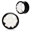 Natural Organic Buffalo Bone & Horn Flower Blossom Tunnel WildKlass Plug-WildKlass Jewelry